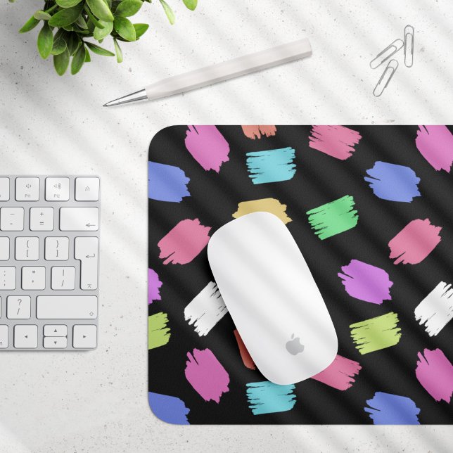 Pinselstriche, farbenfrohe Pinselstriche Mousepad (Von Creator hochgeladen)