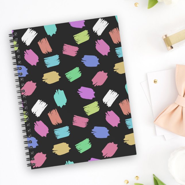 Pinselstriche, farbenfrohe Pinselstriche Notizblock (Von Creator hochgeladen)