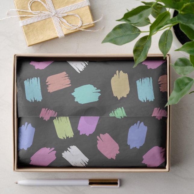 Pinselstriche, farbenfrohe Pinselstriche Seidenpapier (Geschenk)