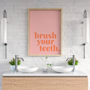 Pinselstriche Funny Colorful Badezimmer Text Kunst Poster