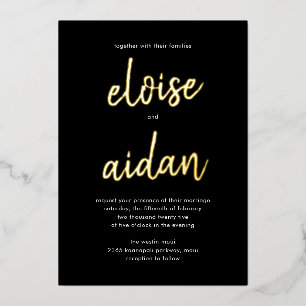 Pinselstriche für echte Foil Hochzeit Einladung in