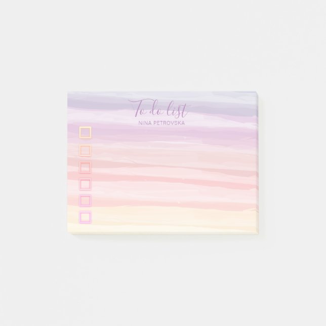 Pinselstriche für Regenbogenfarben Post-it Klebezettel (Vorderseite)