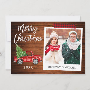 Pinselstriche für Script-Truck Wood Instant Foto C Feiertagskarte