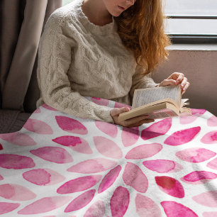 Pinselstriche für Wasserfarben - rosa Palette Fleecedecke