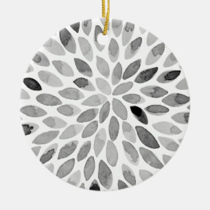 Pinselstriche für Wasserfarben - Schwarzweiß Keramik Ornament