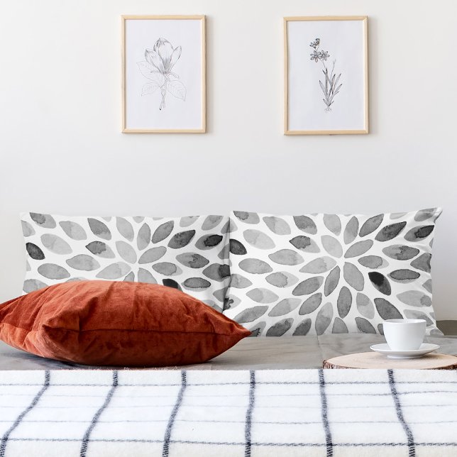 Pinselstriche für Wasserfarben - Schwarzweiß Kissenbezug (Von Creator hochgeladen)