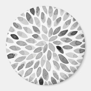 Pinselstriche für Wasserfarben - Schwarzweiß Magnet