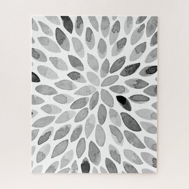 Pinselstriche für Wasserfarben - Schwarzweiß Puzzle (Vertikal)