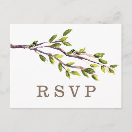Pinselstriche Hochzeitstich-RSVP-Postkarte Einladungspostkarte