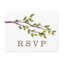 Pinselstriche Hochzeitstich-RSVP-Postkarte
