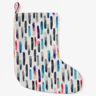 Pinselstriche in Aquarellfarben, farbenfrohe, naht Kleiner Weihnachtsstrumpf
