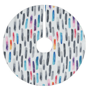 Pinselstriche in Aquarellfarben, farbenfrohe, naht Polyester Weihnachtsbaumdecke