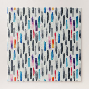 Pinselstriche in Aquarellfarben, farbenfrohe, naht Puzzle