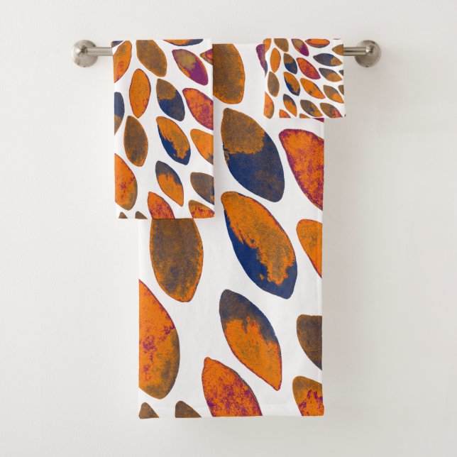 Pinselstriche in Aquarellfarben - Rosteffekt Badhandtuch Set (Insitu)