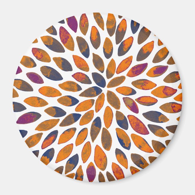 Pinselstriche in Aquarellfarben - Rosteffekt Magnet (Vorne)