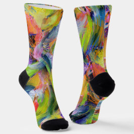 Pinselstriche in gelber Farbe Socken