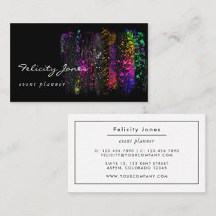 Pinselstriche in Schwarz und Neon Visitenkarte