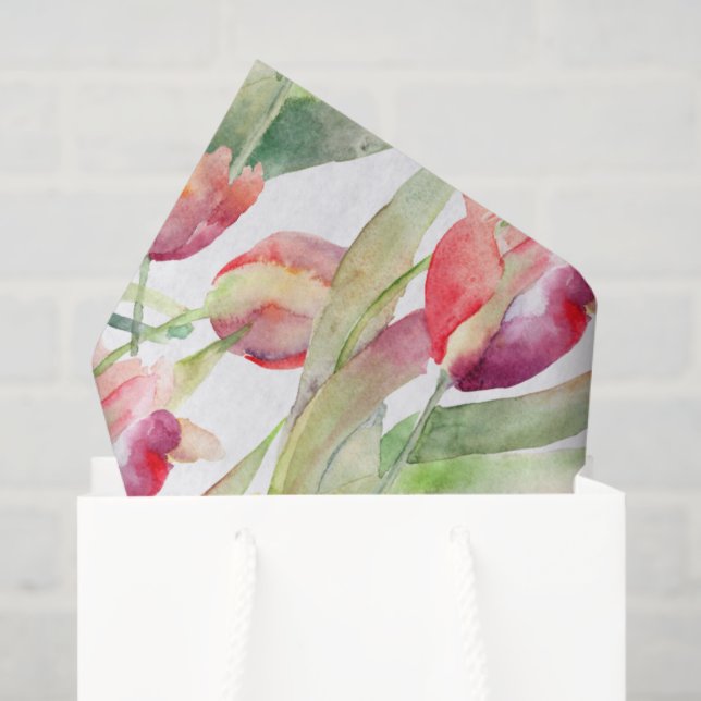 Pinselstriche in Springtime Wasserfarben Seidenpapier (Geschenk Tasche)