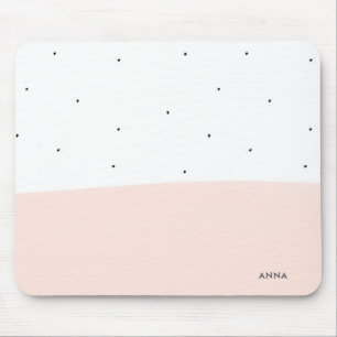 Pinselstriche in Weiß und Weiß, rosa und modern Mousepad