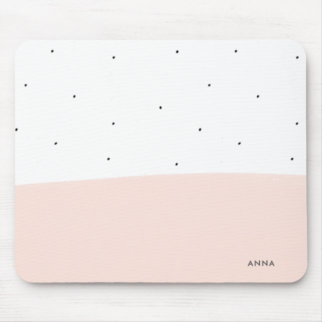 Pinselstriche in Weiß und Weiß, rosa und modern Mousepad (Vorne)