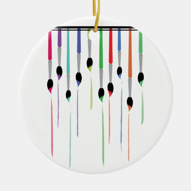 Pinselstriche Keramik Ornament (Vorne)