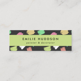 Pinselstriche, Maler, Malerei, Dekorator Mini Visitenkarte