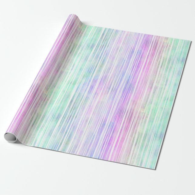 Pinselstriche mit blassem Regenbogen: Geschenkpapier (Ungerollt)