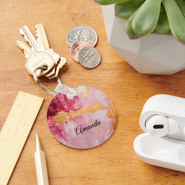 Pinselstriche mit künstlerischen Pinselstrichen Go Schlüsselanhänger (Schreibtisch)