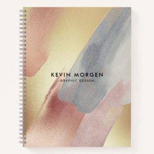 Pinselstriche Pastellfarben Modernes Design Notizbuch
