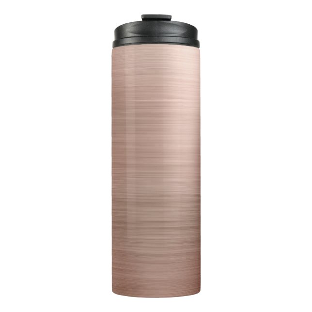 Pinselstriche Rose Gold Metallic Thermosbecher (Vorderseite)
