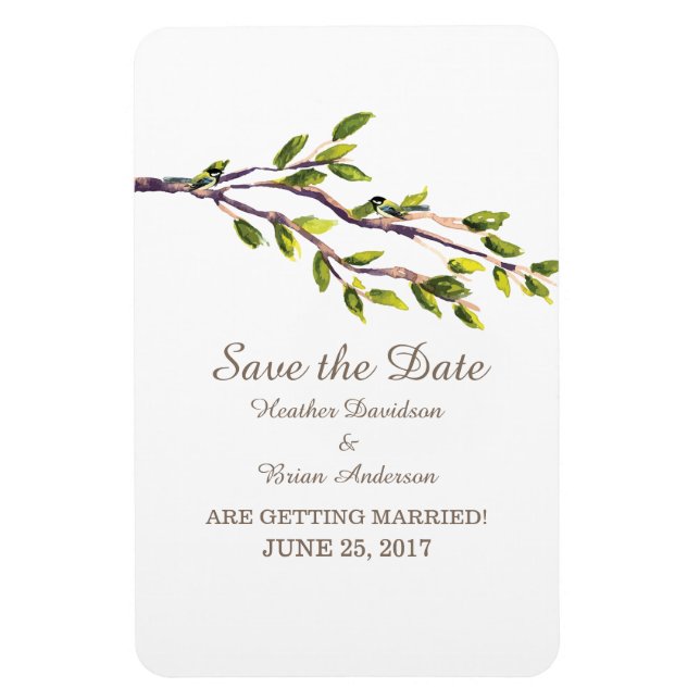 Pinselstriche Save the Date Flexi Magnet (Vertikal)