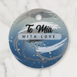 Pinselstriche, schwarz, weiß und grau mit Raindrop Geschenkanhänger