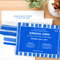 Pinselstriche Streifen Blue Custom Bar Bat Mitzvah