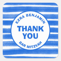 Pinselstriche Streifen Blue Custom Bar Bat Mitzvah