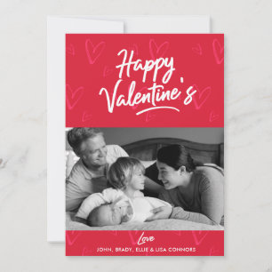 Pinselstriche Typografie Valentine Fotokarte Feiertagskarte