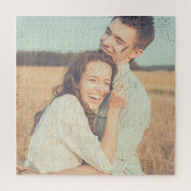 Pinselstriche überlagern Benutzerdefiniertes Foto Puzzle (Vertikal)