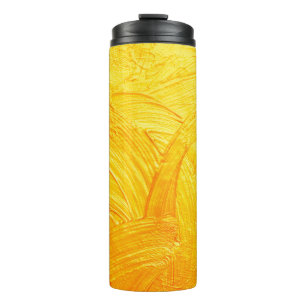 Pinselstriche und -kurven mit abstraktem Hintergru Thermosbecher