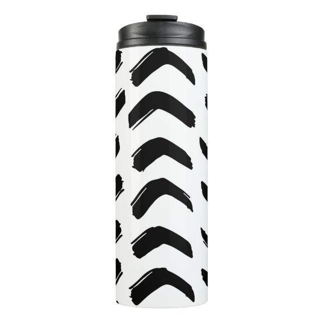 Pinselstriche Vintag nahtlos. Schwarz und  Thermosbecher (Vorderseite)