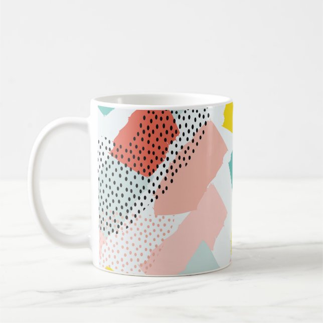 Pinselstriche: Vintages Muster. Kaffeetasse (Links)