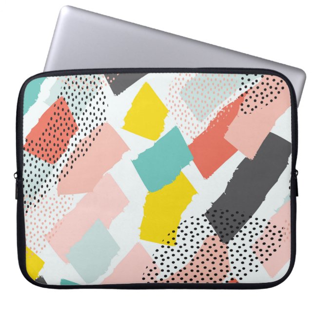 Pinselstriche: Vintages Muster. Laptopschutzhülle (Vorderseite)