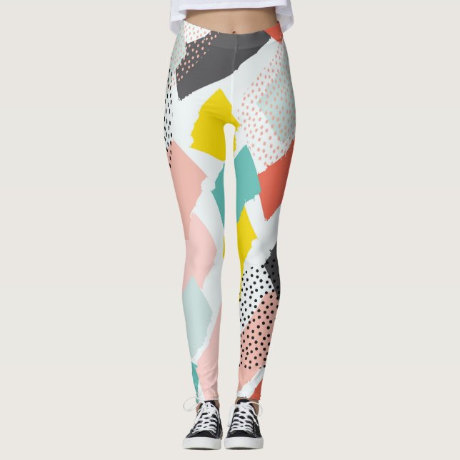 Pinselstriche: Vintages Muster. Leggings (Vorderseite)