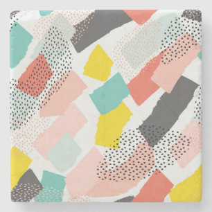 Pinselstriche: Vintages Muster. Steinuntersetzer