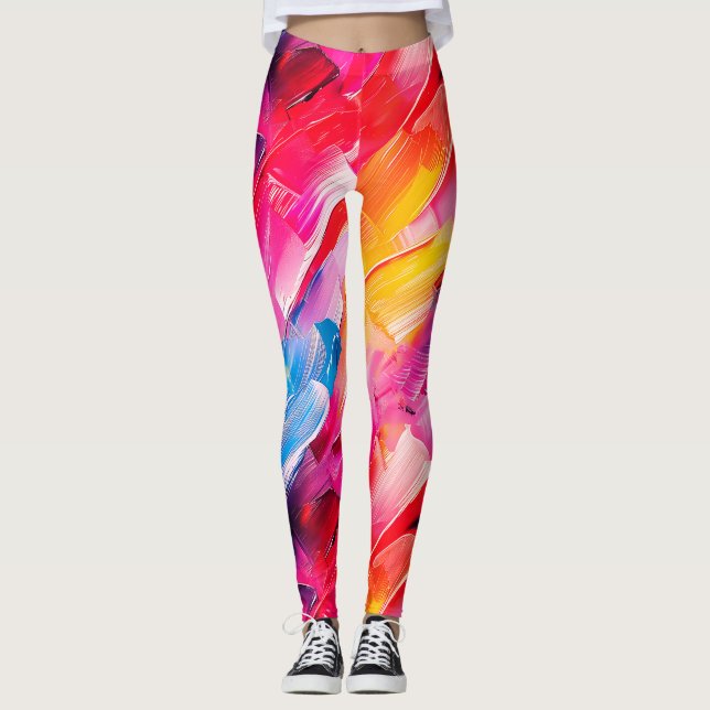 Pinselstrichmuster 2 leggings (Vorderseite)