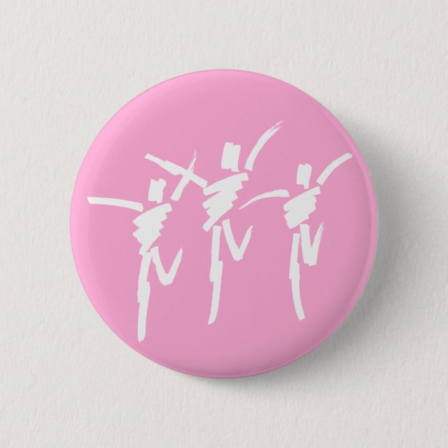 Pinselstrichtaste Dance Trio Button in Rosa (Vorderseite)