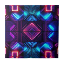 Pinselverknüpfte blaue geometrische Keramik