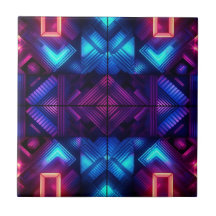Pinselverknüpfte blaue geometrische Keramik