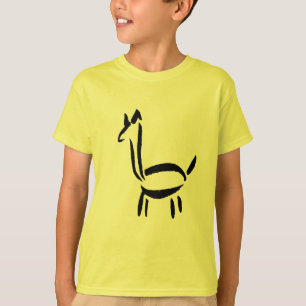 Pinselzeichnung Lama Alpaka Pferd Tier T-Shirt