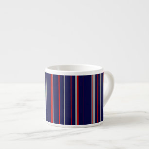 Pinstreifen, rot, Marine, grau Espressotasse