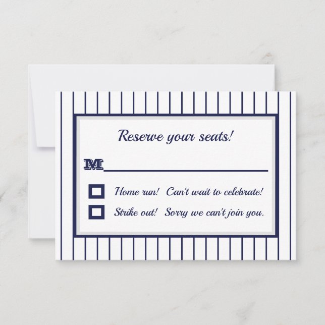 Pinstriche New York RSVP Card Einladung (Vorderseite)