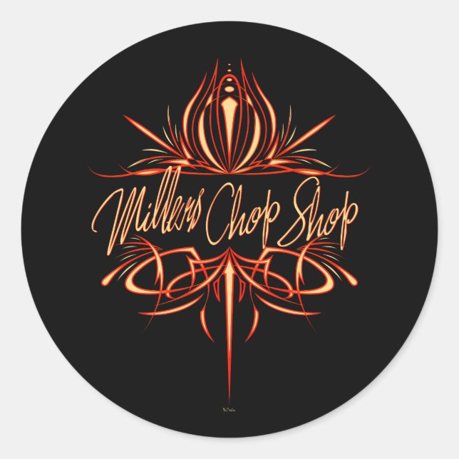 Pinstrichlogo I Runder Aufkleber (Vorderseite)